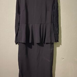 Elegant Black Peplum Dress